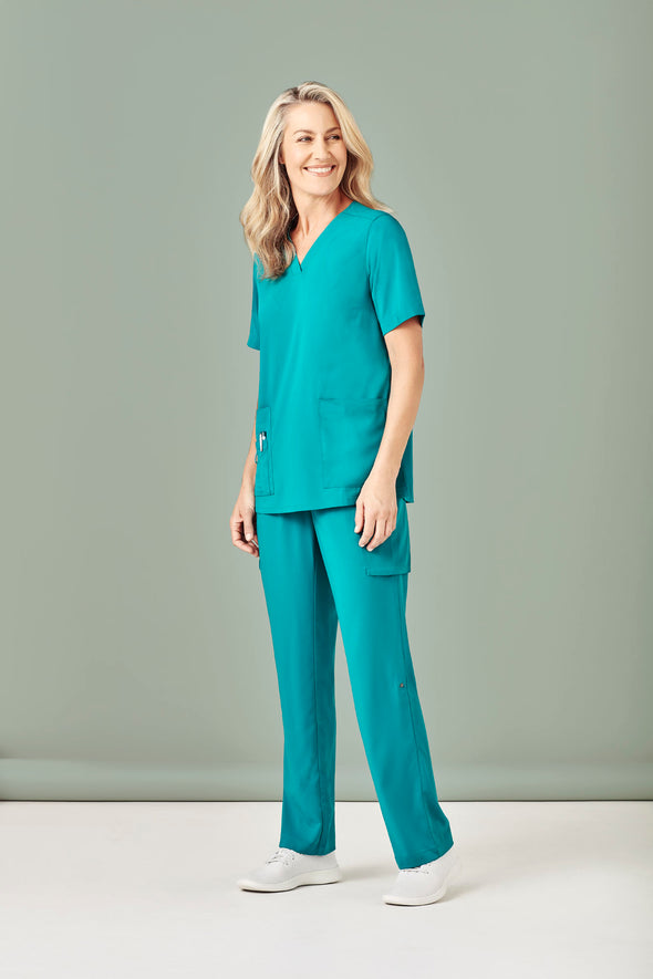 Womens Tailored Fit Round Neck Scrub Top - CST942LS
