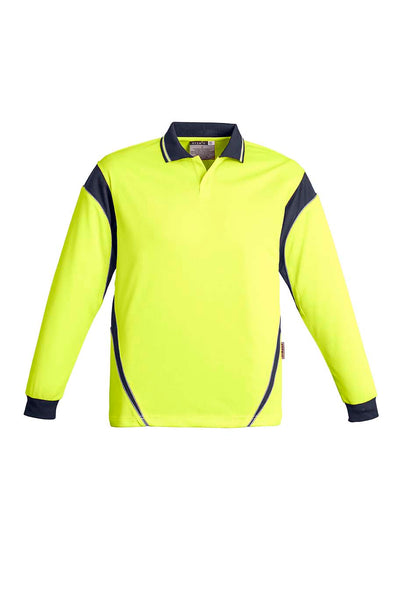 Mens Hi Vis Aztec Polo - Long Sleeve - ZH249