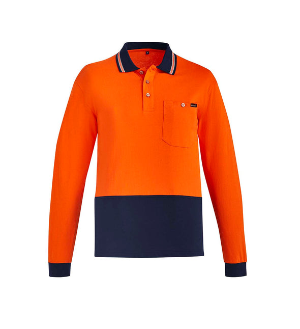 SYZMIK Mens Hi Vis Cotton L/S Polo - ZH430