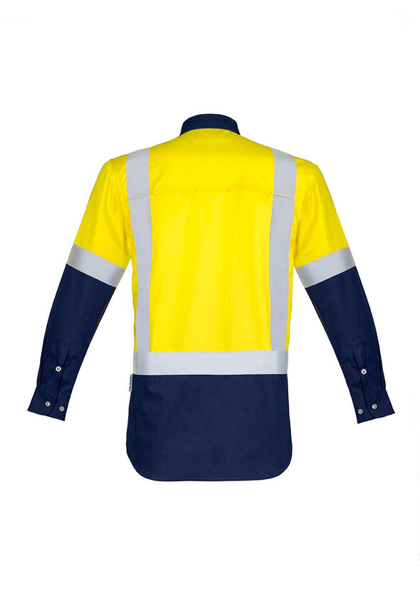 SYZMIK Mens Hi Vis Spliced Industrial Shirt - Shoulder Taped - ZW124