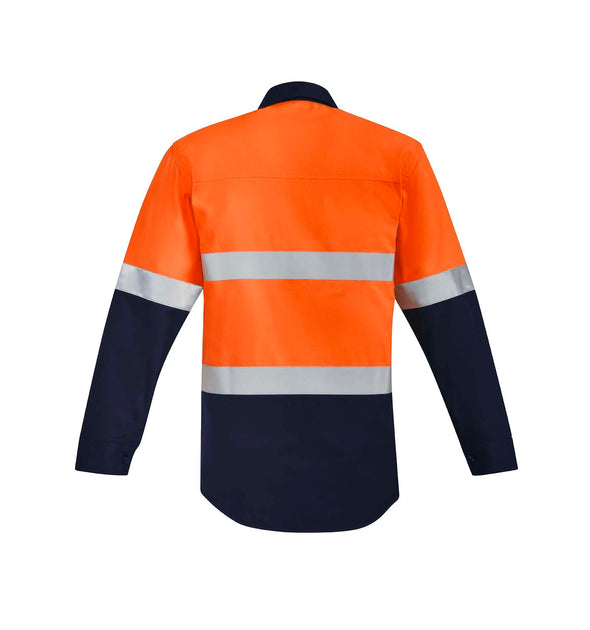 SYZMIK Mens Orange Flame HRC 2 Hoop Taped Open Front Spliced Shirt - ZW140