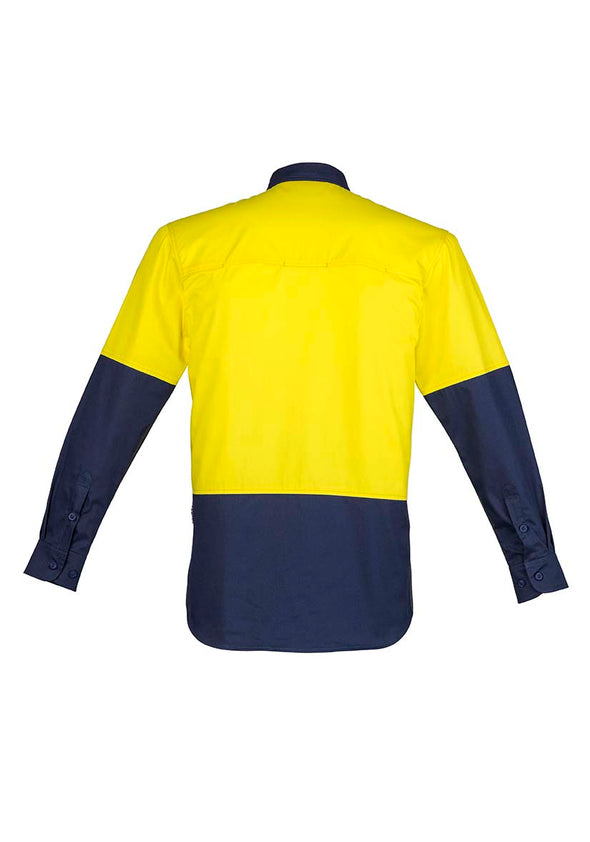 SYZMIK Mens Hi Vis Closed Front L/S Shirt - ZW560