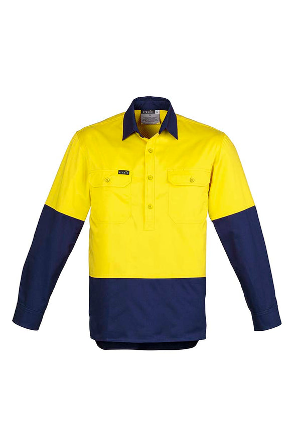 Mens Hi Vis Closed Front L/S Shirt - ZW560