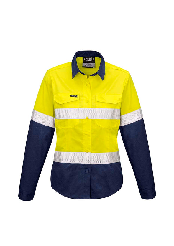 SYZMIK Womens Rugged Cooling Taped Hi Vis Spliced Shirt - ZW720