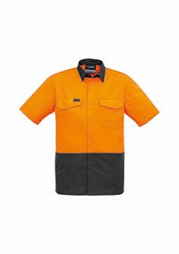 SYZMIK Mens Rugged Cooling Hi Vis Spliced S/S Shirt - ZW815