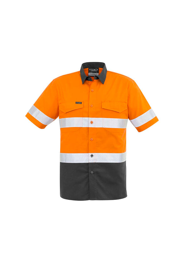 SYZMIK Mens Rugged Cooling Taped Hi Vis Spliced S/S Shirt - ZW835