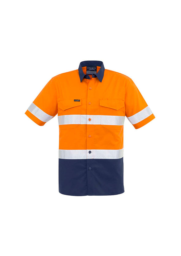 Mens Rugged Cooling Taped Hi Vis Spliced S/S Shirt - ZW835